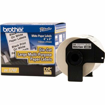 Brother Die-Cut Shipping Labels, 1.9 x 4, White, 600/Roll