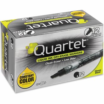 Quartet EnduraGlide Dry Erase Marker, Black, Dozen