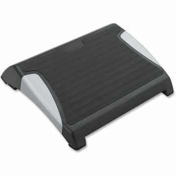 Safco Restease Adjustable Footrest, 15-1/2w x 13-3/4d x 3-1/4 to 5h, Black/Silver