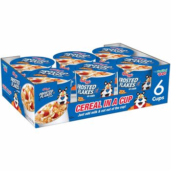 Frosted Flakes Breakfast Cereal, Frosted Flakes, Single-Serve 2.1oz Cup, 6/Box