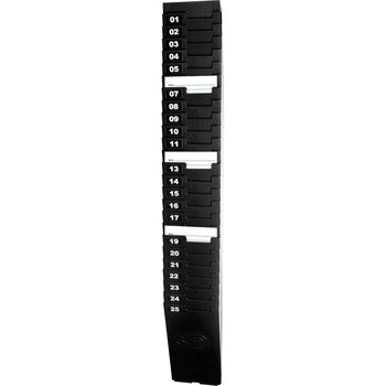 Lathem Time Expandable Time Card Rack, 25-Pocket, Holds 7&quot; Cards, Plastic, Black