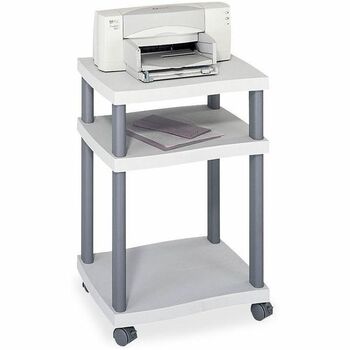 Safco&#174; Wave Design Printer Stand, Three-Shelf, 20w x 17-1/2d x 29-1/4h, Charcoal Gray