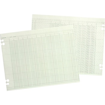 Wilson Jones Accounting Sheets, 24 Columns, 11 x 17, 100 Loose Sheets/Pack, Green