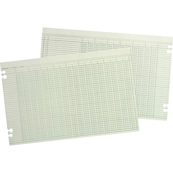 Wilson Jones Accounting Sheets, 30 Columns, 11 x 17, 100 Loose Sheets/Pack, Green