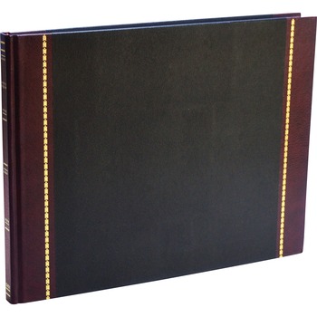 Wilson Jones&#174; Detailed Visitor Register Book, Black Cover, 208 Pages, 9 1/2 x 12 1/2