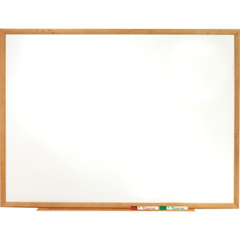 Quartet Classic Melamine Whiteboard, 36 x 24, Oak Finish Frame