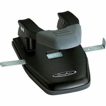 Swingline 28-Sheet Comfort Handle Steel Two-Hole Punch, 1/4&quot; Holes, Black