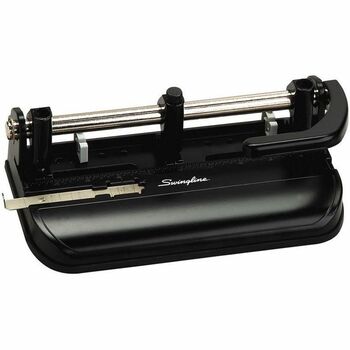 Swingline 32-Sheet Lever Handle Two- to Seven-Hole Punch, 9/32&quot; Holes, Black