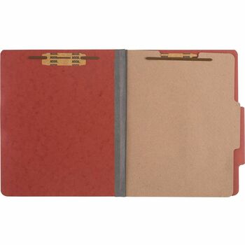 ACCO Pressboard 25-Pt. Classification Folder, Letter, Four-Section, Earth Red, 10/Box