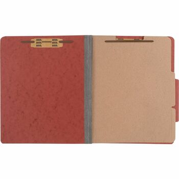 ACCO Pressboard 25-Pt. Classification Folder, Letter, Six-Section, Earth Red, 10/Box