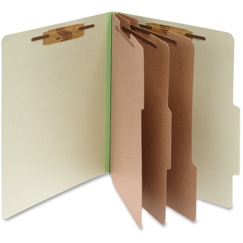 ACCO Pressboard 25-Pt. Classification Folder, Letter, 8-Section, Leaf Green, 10/Box