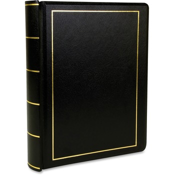 Wilson Jones Looseleaf Minute Book, Black Leather-Like Cover, 125 Pages (250 Cap), 8 1/2 x 11