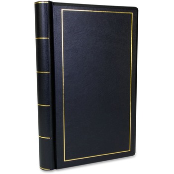 Wilson Jones Looseleaf Minute Book, Black Leather-Like Cover, 125 Pages (250 Cap), 8 1/2 x 14