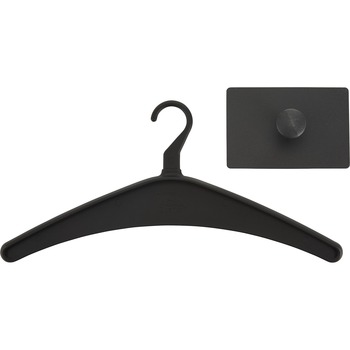 Quartet Magnetic Coat Hook w/Heavy-Duty Hanger, Metal Hook, Black