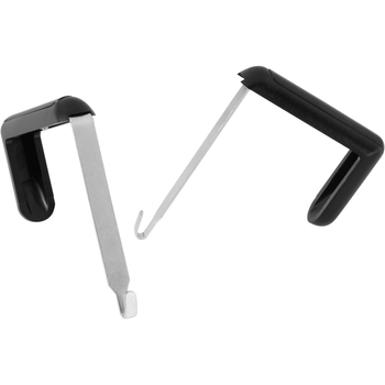Quartet Adjustable Cubicle Hangers for 1 1/2 to 3 Inch Panels, Aluminum/Black, 2/Set