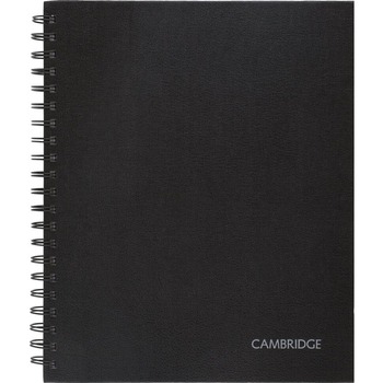 Cambridge Hardbound Notebook with Pocket, Legal Ruled, 8.5&quot; x 11&quot;, White Paper, Black Cover, 96 Sheet Pad