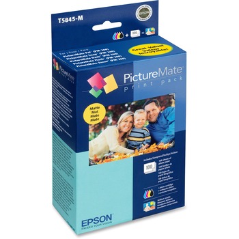 Epson T5845M (T5845-M) PictureMate 200 Print Pack, for Matte Photo Paper, Tri-Color Ink