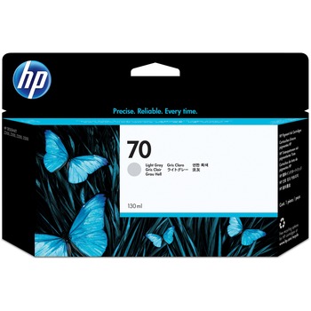 HP 70, (C9451A), Original Standard Yield Ink Cartridge, Light Gray, 130 mL