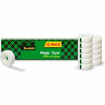 Scotch Magic Tape Value Pack, 3/4&quot; x 1000&quot;, 1&quot; Core, Clear, 12/Pack