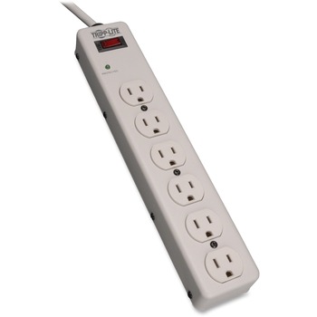 Tripp Lite by Eaton TLM606HJ Surge Suppressor, 6 Outlets, 6 ft Cord, 1340 Joules, Light Gray