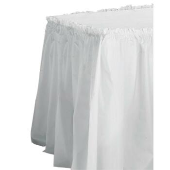 Tablemate Table Set Linen-Like Table Skirting, 29&quot; x 14ft, White