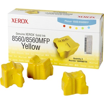 Xerox 108R00725 Solid Ink Stick, 3400 Page-Yield, 3/Box, Yellow