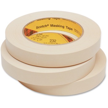 Scotch High Performance Masking Tape 232, 3/4&quot; x 60 yds., 6.3 Mil, Tan