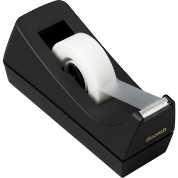 Scotch Desktop Tape Dispenser, 1&quot; Core, Weighted Non-Skid Base, Black