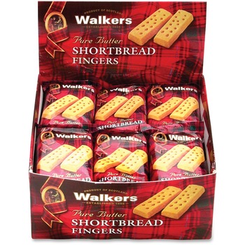 Walkers Shortbread Fingers, Pure Butter Shortbread Cookies, 1.4 oz, 24/Box