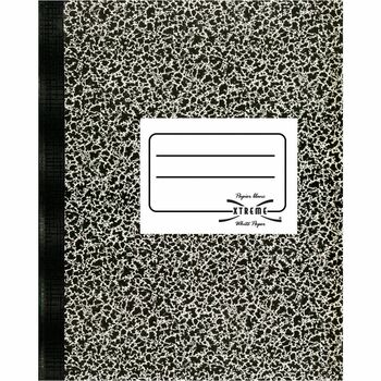 National Composition Book, Wide Ruled, 7.88&quot; x 10&quot;, White Paper, Black Marble Cover, 80 Sheets