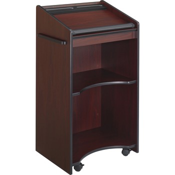 Safco Executive Mobile Lectern, 25-1/4w x 19-3/4d x 46h, Mahogany
