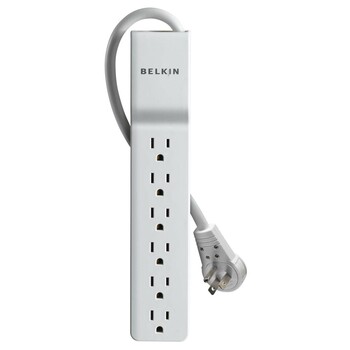 Belkin Home/Office Surge Protector, 6 Outlets, 6 ft Cord, 720 Joules, White