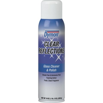 Dymon Clear Reflections Mirror &amp; Glass Cleaner, 20oz, Aerosol, 12/Carton