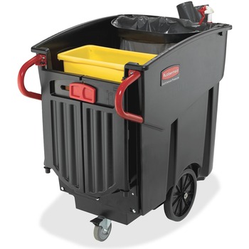 Rubbermaid Commercial Mega Brute Mobile Collector Cart with Double Doors, Multi-Stream, 120 gal, 400 lbs Capacity, Black