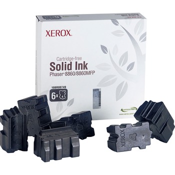 Xerox 108R00749 High-Yield Solid Ink Stick, 2333 Page-Yield, 6/Box, Black