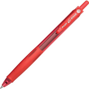 Pilot G-Knock BeGreen Retractable Gel Ink Pen, Red Ink, .7mm, Dozen