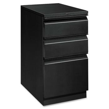 HON Efficiencies Mobile Pedestal File with One File/Two Box Drawers, 19-7/8&quot;, Black
