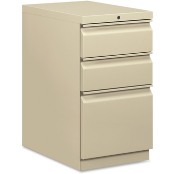 HON Efficiencies Mobile Pedestal File with One File/Two Box Drawers, 22-7/8d, Putty