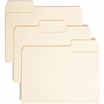 Smead SuperTab File Folders, 1/3 Cut Top Tab, Letter, Manila, 100/BX