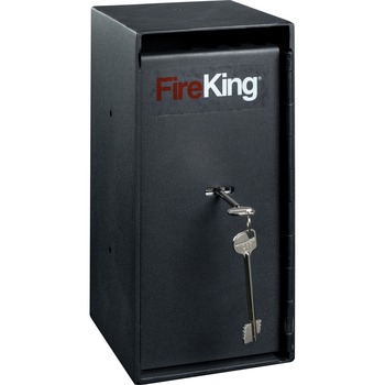 FireKing Gary Theft Resistant Compact Cash Trim Safe, 0.2 ft3, 6w x 7d x 12h, Black