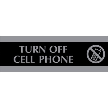 Headline Sign Century Series Office Sign,TURN OFF CELL PHONE, 9 x 3