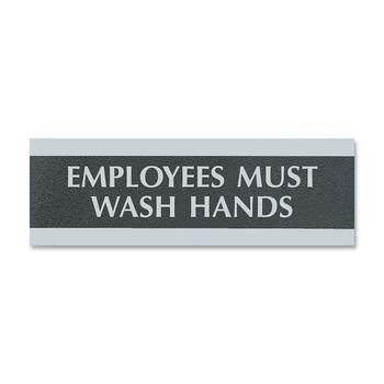 Headline Sign Century Series Office Sign, Employees Must Wash Hands, 9 x 3
