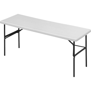 Iceberg IndestrucTables Too 1200 Series Resin Folding Table, 72w x 24d x 29h, Platinum