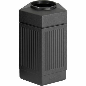 Safco Canmeleon Indoor/Outdoor Receptacle, Pentagon, Polyethylene, 30gal, Black