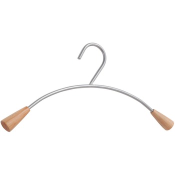 Alba Wall Costumer Hangers, 6/Set, Metal/Wood, Gray/Mahogany