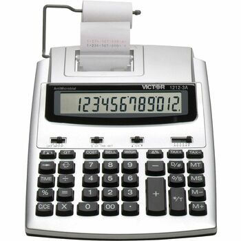 Victor 1212-3A Antimicrobial Printing Calculator, Blue/Red Print, 2.7 Lines/Sec