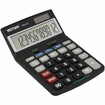 Victor 1180-3A Antimicrobial Desktop Calculator, 12-Digit LCD