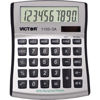 Victor&#174; 1100-3A Antimicrobial Compact Desktop Calculator, 9-Digit LCD