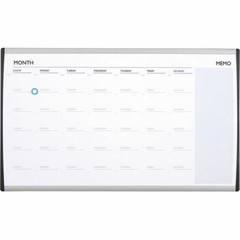 Quartet Magnetic Dry-Erase Calendar, 18 x 30, White Surface, Silver Aluminum Frame