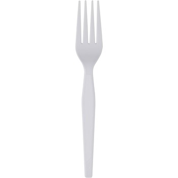 Dixie Plastic Cutlery, Heavyweight Forks, White, 100/BX